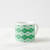 Tasse Expresso Tons de motif diamant vert (Devant droit)