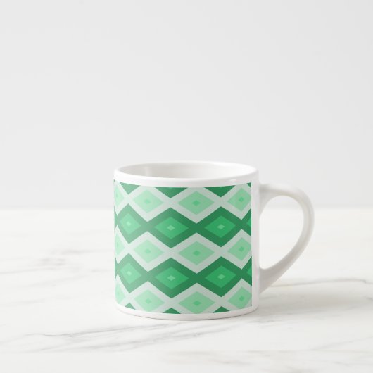 Tasse Expresso Tons de motif diamant vert (Droite)