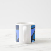 Tasse Expresso Tons de motif en vitrail bleu (Dos)