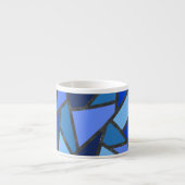 Tasse Expresso Tons de motif en vitrail bleu (Devant)
