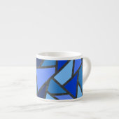 Tasse Expresso Tons de motif en vitrail bleu (Devant droit)