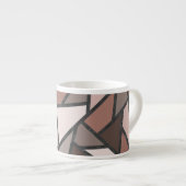 Tasse Expresso Tons de motif en vitrail marron (Devant droit)