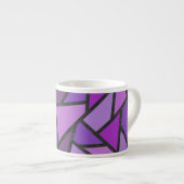 Tasse Expresso Tons de vitrail violet motif (Devant droit)