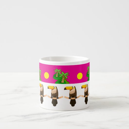 Tasse Expresso Toucans and Palm Trees Pink Espresso Cup (Devant)