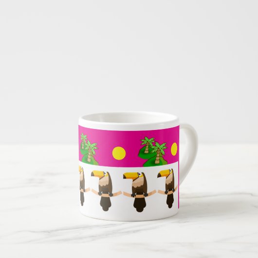 Tasse Expresso Toucans and Palm Trees Pink Espresso Cup (Devant droit)