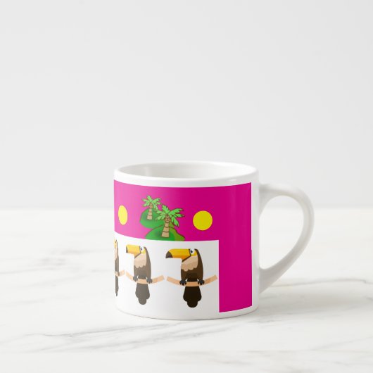 Tasse Expresso Toucans and Palm Trees Pink Espresso Cup (Droite)