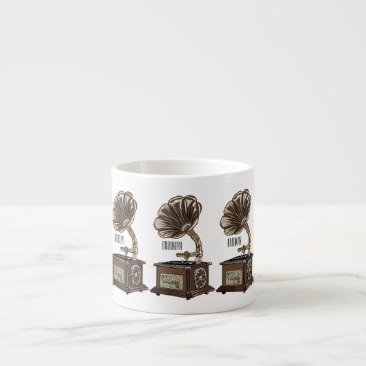 Tasse Expresso Tourne-disque dessin animé (Devant)