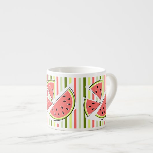 Tasse Expresso Tranches de pastèque rayure fine (Devant droit)