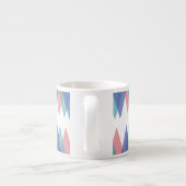 Tasse Expresso Triangles bleu et corail (Dos)