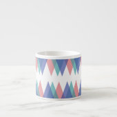 Tasse Expresso Triangles bleu et corail (Devant)