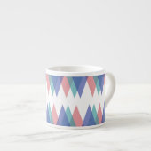 Tasse Expresso Triangles bleu et corail (Devant droit)