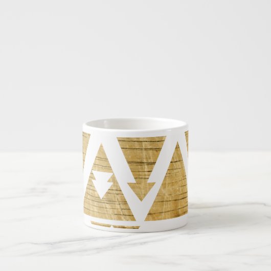 Tasse Expresso Triangles et flèches en bois (Devant)