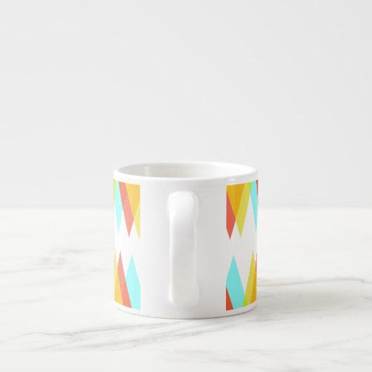 Tasse Expresso Triangles jaunes, rouges et bleus cadets (Dos)