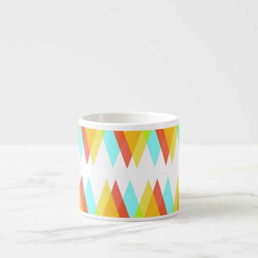 Tasse Expresso Triangles jaunes, rouges et bleus cadets (Devant)