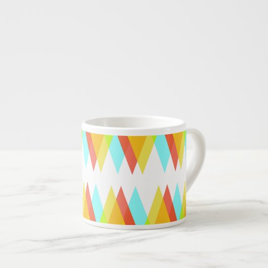 Tasse Expresso Triangles jaunes, rouges et bleus cadets (Devant droit)