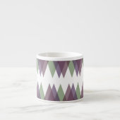 Tasse Expresso Triangles mauve et vert (Devant)