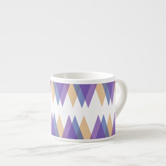 Tasse Expresso Triangles pourpre, bleu et jaune (Devant droit)