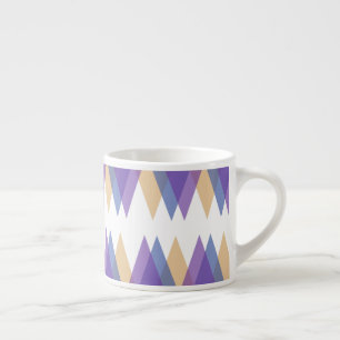 Tasse Expresso Triangles pourpre, bleu et jaune