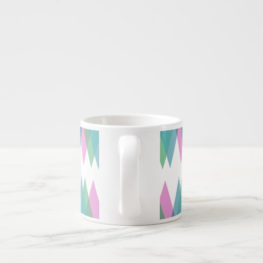 Tasse Expresso Triangles rose et vert (Dos)