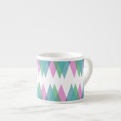 Tasse Expresso Triangles rose et vert (Devant droit)
