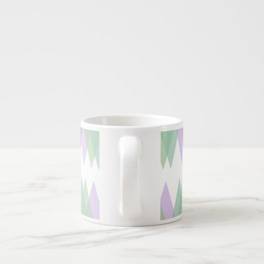 Tasse Expresso Triangles vert et lilas (Dos)