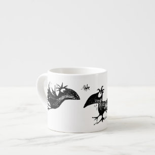 Tasse Expresso Trois corneilles noires drôles