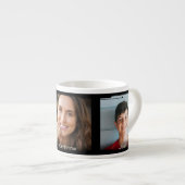 Tasse Expresso Trois photos et nom, cadre Sci-Fi noir (Devant droit)