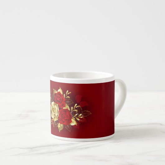 Tasse Expresso Trois Roses de bijoux (Devant droit)