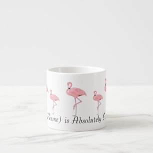 Tasse Expresso Troupe de Flamants Roses Nom Personnalisé