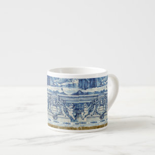 Tasse Expresso Tuiles murales portugaises bleues et blanches avec