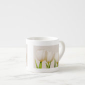 Tasse Expresso Tulipes blanches sur fond blanc, (Devant droit)