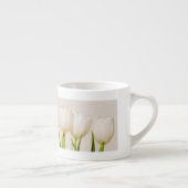 Tasse Expresso Tulipes blanches sur fond blanc, (Droite)