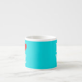 Tasse Expresso Turquoise Bleu AMOUR Moderne (Devant)