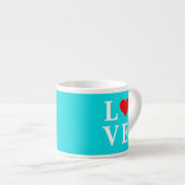 Tasse Expresso Turquoise Bleu AMOUR Moderne (Devant droit)
