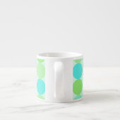 Tasse Expresso Turquoise Bleu Vert & Cercles Orange Monogramme (Dos)