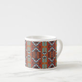 Tasse Expresso Turquoise Blue Rust Orange Rouge Brown Tribal Art (Devant droit)