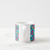 Tasse Expresso Turquoise et motif rose de cube (Dos)