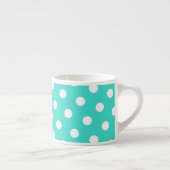 Tasse Expresso Turquoise et pois blancs (Droite)