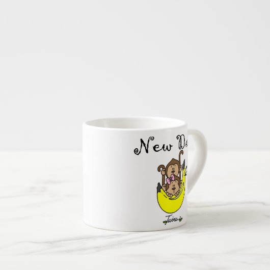 Tasse Expresso Twin Boy and Girl New Dad Cadeaux (Devant droit)