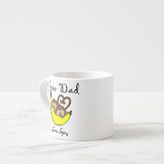 Tasse Expresso Twin Boys Singes Nouveau Papa Cadeaux (Devant gauche)