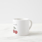 Tasse Expresso Two Red Cherries Illustration | Cute Fruit Art (Devant droit)