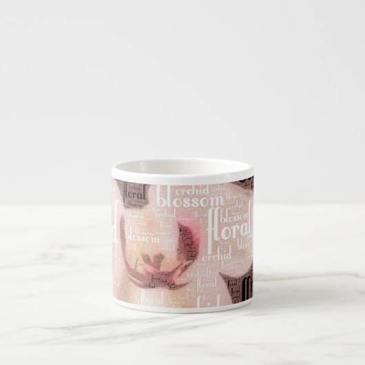 Tasse Expresso Typographie de l'orchidée, florale, fleur (Devant)