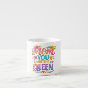 TASSE EXPRESSO TYPOGRAPHIE « MAMAN, TU ES LA REINE »
