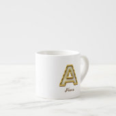 Tasse Expresso Typographie originale A Monogram Gold (Devant droit)