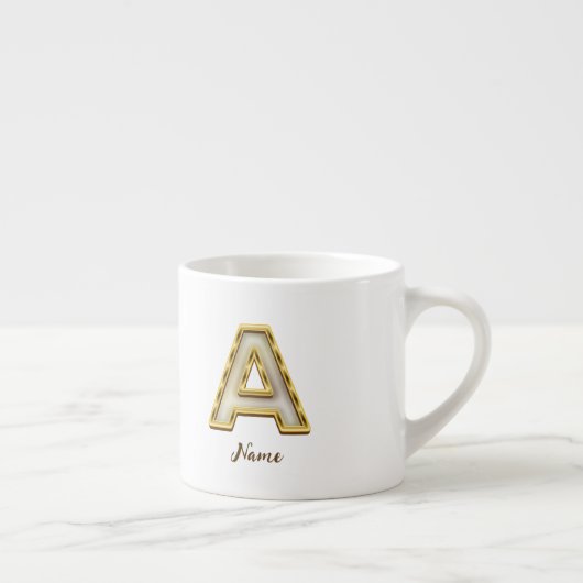 Tasse Expresso Typographie originale A Monogram Gold (Droite)