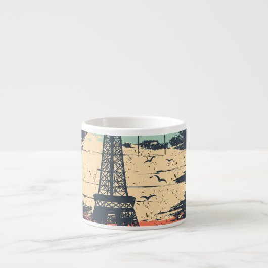 Tasse Expresso Typographie parisienne : affiche Eiffel abstraite. (Devant)