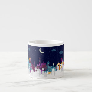 Tasse Expresso Typographie Ramadan Kareem Texte Croissant Islamiq