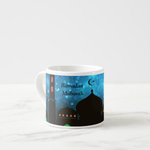 Tasse Expresso Typographie Ramadan Kareem Texte Croissant Islamiq