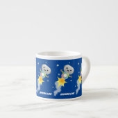 Tasse Expresso Un mignon robot volant dans l'espace dessin animé (Devant droit)
