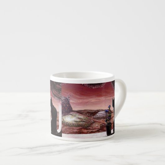 Tasse Expresso Un nouveau monde entier - Sci-Fi - Chat sur Mars (Devant droit)